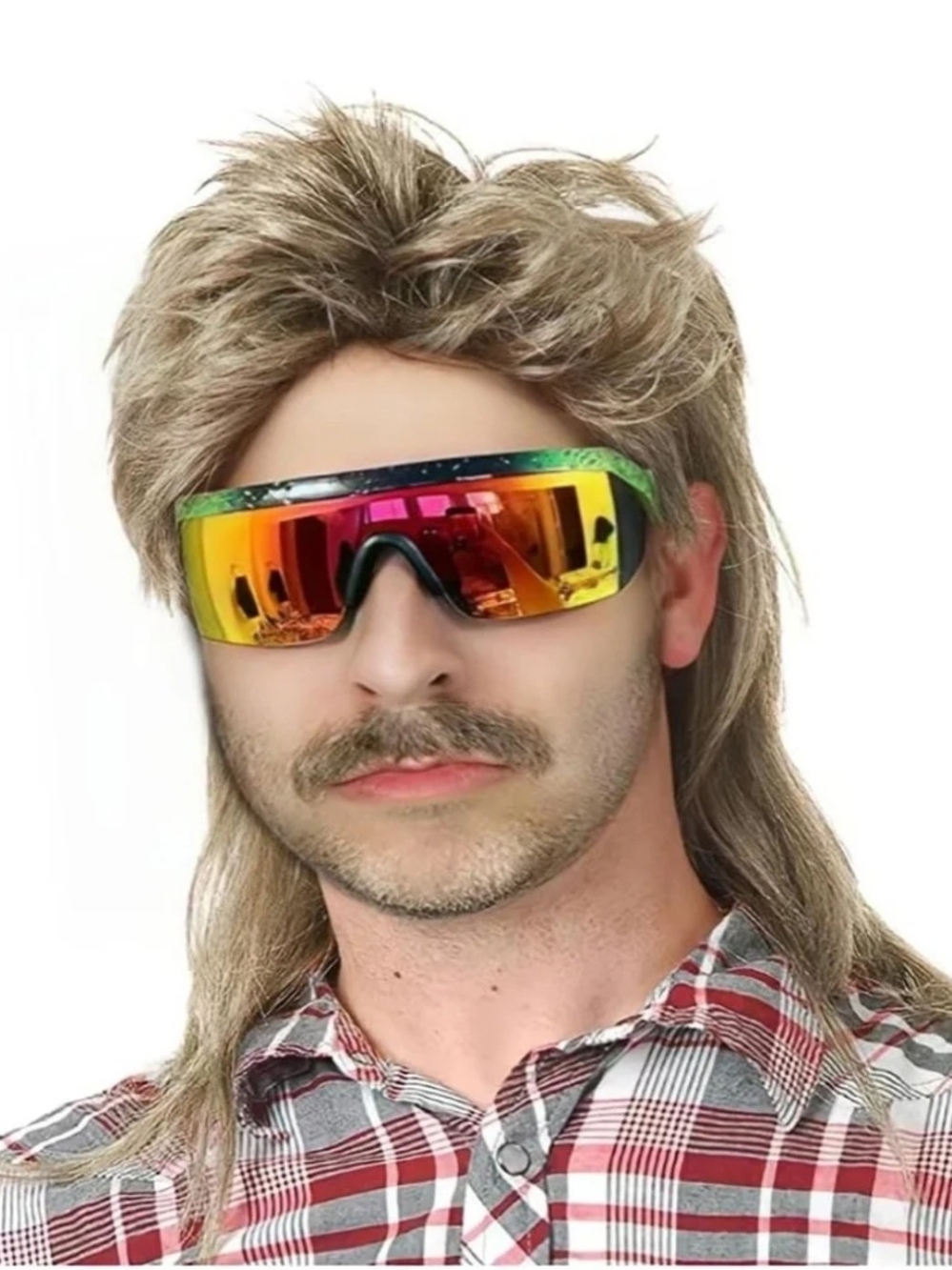 Kavsni Mullet Wigs for Men and for women (Light Brown)